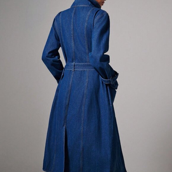 Medium Wash Casual Women's Long Sleeve Denim Jacket - Picture 2 of 6